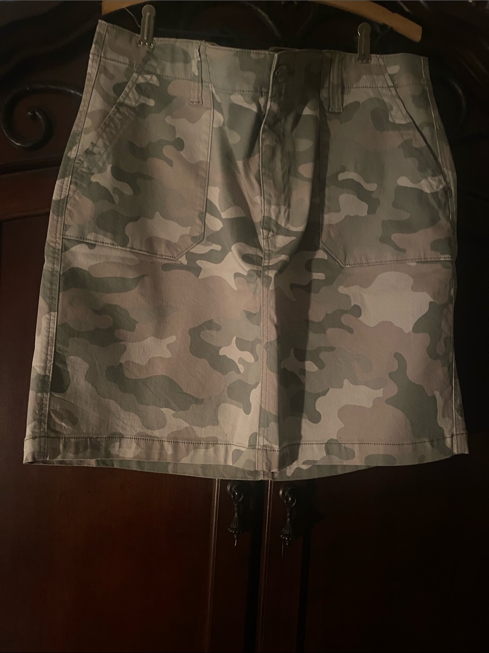 Seven7 Gray Camo-Print Mini Skirt